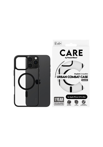 Care By Panzerglass İphone 16 Pro Max Flagship Urban Combat & Magsafe - Çerçeve Kılıf Siyah