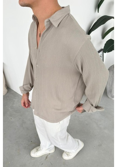 Taş Fitilli Basic Relaxed Gömlek