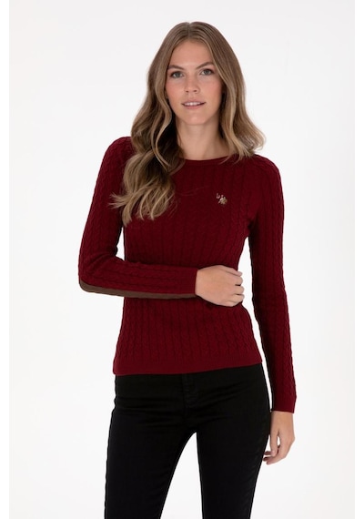U.s Polo Assn U.s. Polo Assn. G082sz0tk-2226135 Slim Kadın Triko Kazak Bordo