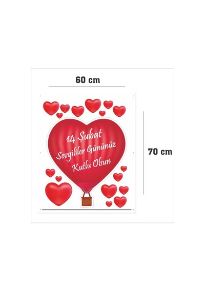 Sevgililer Günü Cam Sticker Yapışkanlı