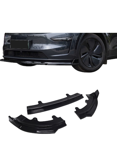 Tesla Juniper Ön Tampon Alt Spoyler 3 Parça Parlak Siyah