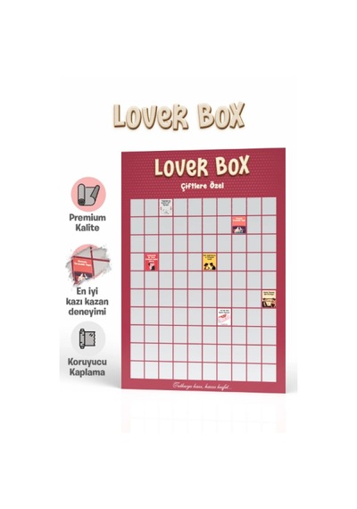 Çiftlere Özel Kazı Kazan Poster Lover Box 100 Görevli Scratch Off Aşk Oyunu Tablosu