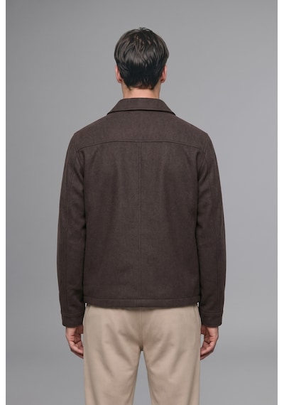 Defacto Regular Fit Gömlek Yaka Yan Cepli Fermuarlı Mont H2630ax26aubn116 Kahve-bn116