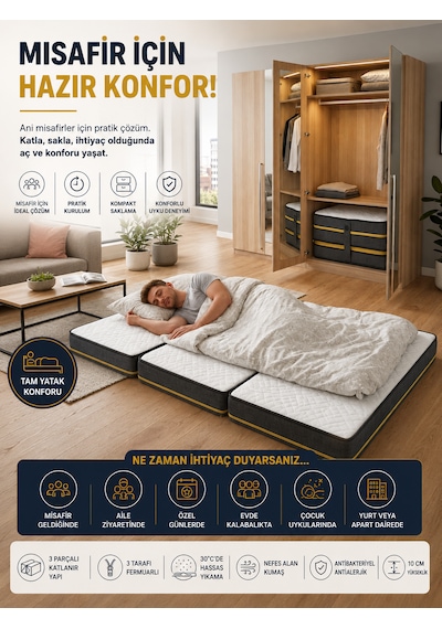Purpose Tek Kişilik 10 Cm Katlanır Sünger Yatak Yer Ve Misafir Yatağı, Şilte Ve Minder Karavan, Kamp, Çadır Ve Araç İçi 24 Dns Orta Sert Sünger Fermuarlı Çıkarılabilir Kılıf Katlanır Yatak Purpose Tek Kişilik 10 Cm Katlanır Sünger Yatak Yer Ve Misafir Yatağı, Şilte Ve Minder Karavan, Kamp, Çadır Ve Araç İçi 24 Dns Orta Sert Sünger Fermuarlı Çıkarılabilir Kılıf Katlanır Yatak