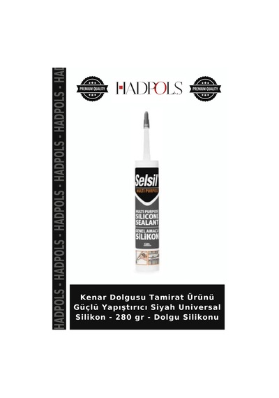 Kenar Dolgusu Tamirat Ürünü Güçlü Yapıştırıcı Siyah Universal Silikon - 280 Gr - Dolgu Silikonu