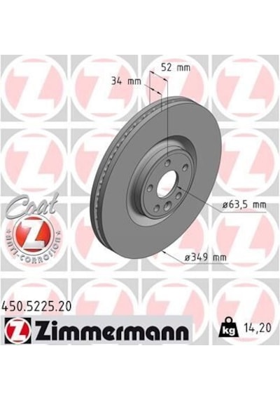 Zımmermann Fren Dıskı On 18 Inc Dıscovery Sport L550 14 Range Rover Evoque L538 11 19 Jaguar E-pace X540