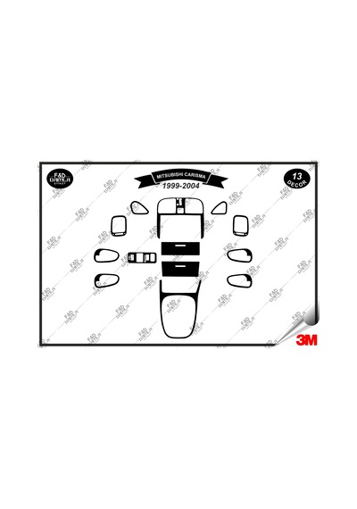 Mitsubishi Carisma 1999-2004 Torpido Konsol Trim Göğüs Maun Kaplama Set 13 Parça Siyah Renk