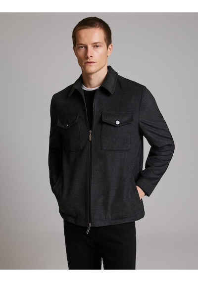 Pierre Cardin Antrasit Regular Fit Fermuarlı Ceket 50327909-vr006