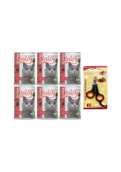 Daisy Kuzu Etli Yetişkin Kedi Konservesi 6 x 400 G + Tırnak Makası