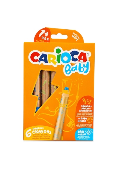 Carioca Süper Yıkanabilir 3 Ü 1 Arada Ahşap Gövdeli Boya Kalemi 6