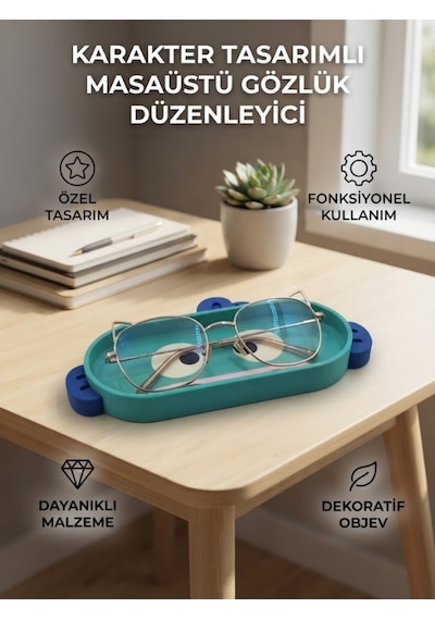 Sevimli Karakter Tasarımlı Gözlük Tutucu Ve Çok Amaçlı Organizer