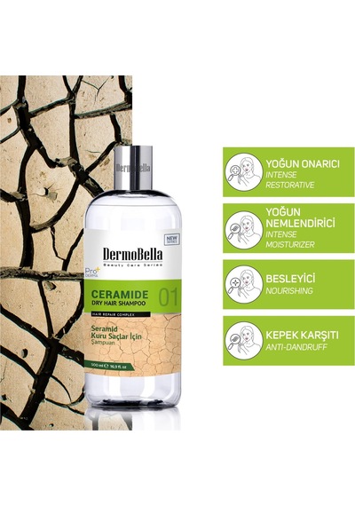 Dermobella Seramid Kuru Şaçlar İçin Bakım Şampuanı 500 ML