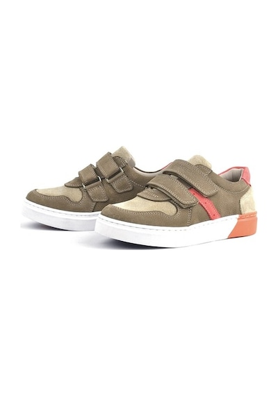 Hakiki Deri Kum Rengi Cırtlı Erkek Çocuk Sneaker