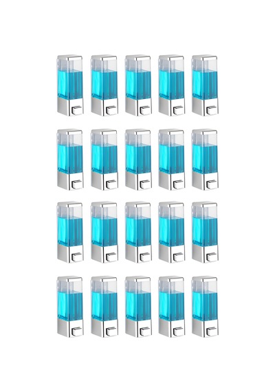 Duvar Tipi Manuel Sıvı Sabunluk 20 Adet Yapıştırmalı Ve Vidalı Akıtmaz Sabun Dispenseri 350 Ml V-1 Gri