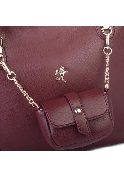 Nas Bag Kadın 2 Li Set Omuz Çantası Bordo Victoria