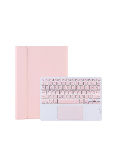 Samsung Galaxy Tab S6 Lite P610 İle Uyumlu Bluetooth Touchpad Klavye + Standlı Kılıf - Bkk5 Pembe