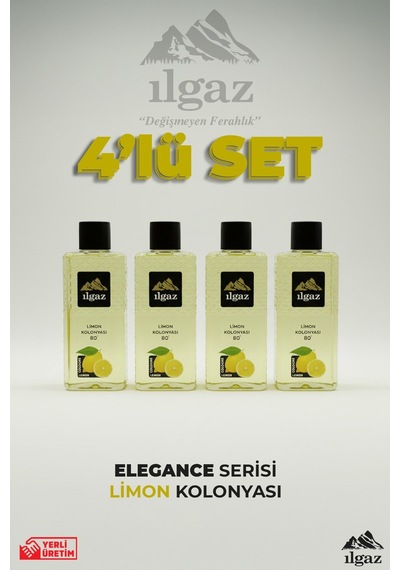 Ilgaz Limon Kolonyası 4'lü Set 80 Derece 400 Ml Elegance Series