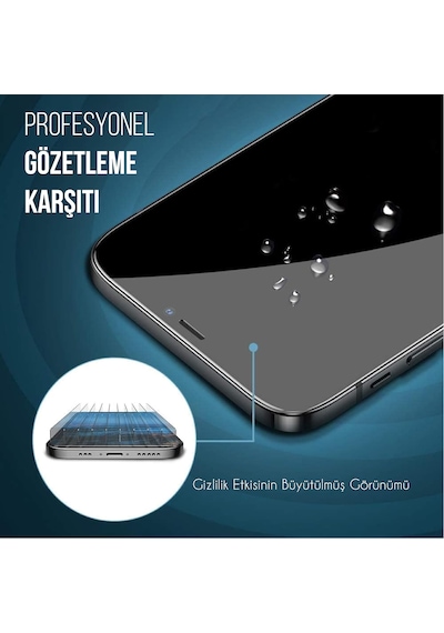 İphone 13 / 13 Pro / 14 / 16e / 17e İle Uyumlu Hayalet Ekran Koruyucu Yandan Görünmez Gizli Kurulum Kitli Camın Altında Toz Bırakmayan Darbelere Karşı Ekstra Dayanıklı Kırılmaz Cam Koruma