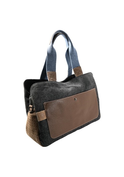 Biem Accessory Biem Antrasit -vizon Denim Salaş-retro Taş Trok Döşemeli Çok Gözlü Çanta Çok Renkli