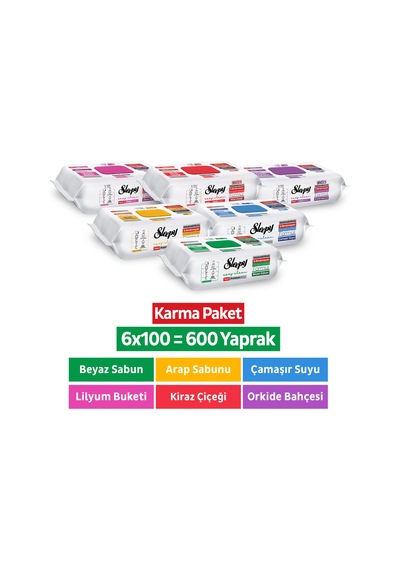 Easy Clean Premium + Çiçek Serisi Yüzey Temizlik Havlusu Mendili 6x100 Karma Paket Diğer
