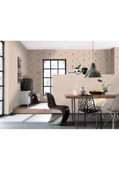 Kahve Desenli Dokulu Duvar Kağıdı 53116 Çok Renkli