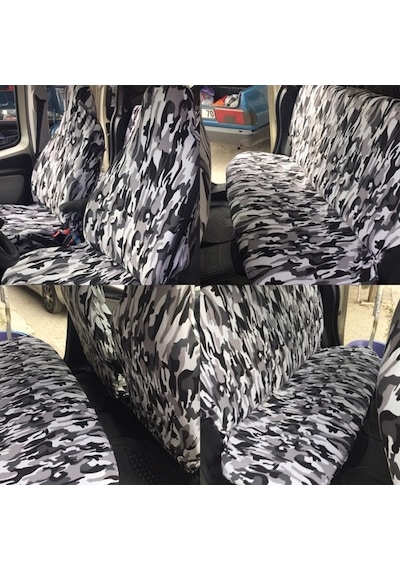Zifona Servis Koltuk Kılıfı Kamuflaj Likralı Yıkanabilir Kumaş 4