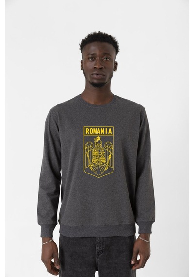 Romania Coat Arms Füme Erkek 2ip Sweatshirt Füme