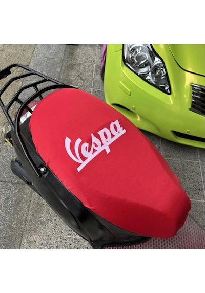 Vespa Kırmızı Penye Motorsiklet Sele Kılıfı 1.kalite Likrali Penye Yıkanabilir