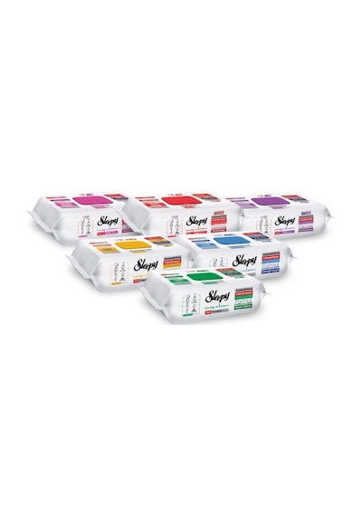 Sleepy Easy Clean Premium + Çiçek Serisi Yüzey Temizlik Havlusu Mendili 6x100 Karma Paket Beyaz