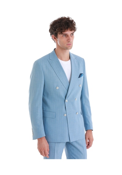 Hatemoğlu Mavi Slim Fit Çizgili Kruvaze Takım Elbise 33223024c014 161 Mavi Hatemoğlu Mavi Slim Fit Çizgili Kruvaze Takım Elbise 33223024c014 161 Mavi