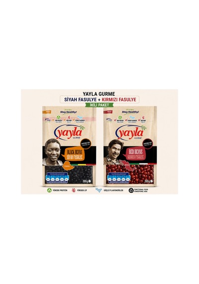Gurme Siyah Fasulye + Kırmızı Fasulye 500g X2 İkili Set Avantaj Paket - 874619122