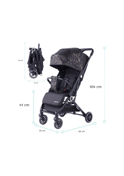 Baby Storch - Merlin Model Compact Bebek Arabası Kabin Boy - Siyah