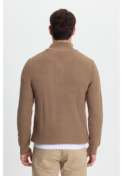 Tudors Erkek Slim Fit Dar Kesim Fermuarlı Koyu Vizon Dik Yaka Triko Kazak-34926 Koyu Vizon Tudors Erkek Slim Fit Dar Kesim Fermuarlı Koyu Vizon Dik Yaka Triko Kazak-34926 Koyu Vizon