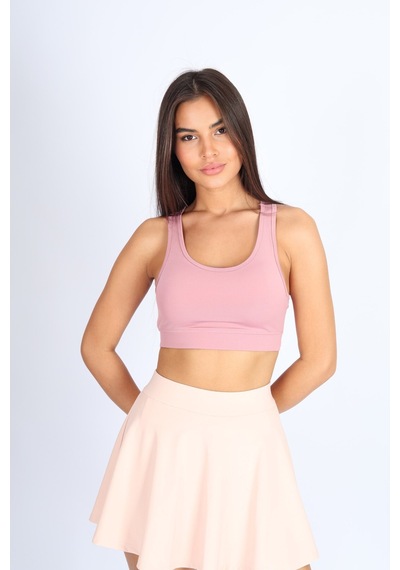 Soft&Basic Rose Hafif Destekli Kaplı Sporcu Bralet Pembe