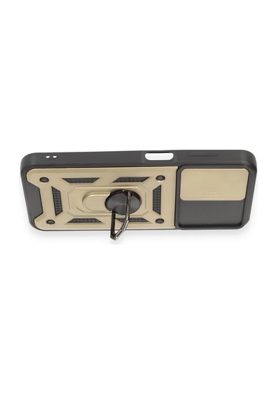 Uray Store Samsung Galaxy Uyumlu  M14 5g Kılıf Pars Lens Yüzüklü Silikon - Gold