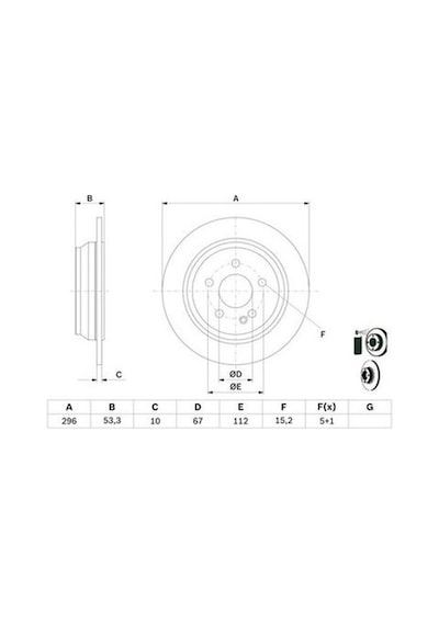 Mercedes Vito 111 Cdı 2.1 2003-2010 Bosch Arka Disk 296mm 2 Adet