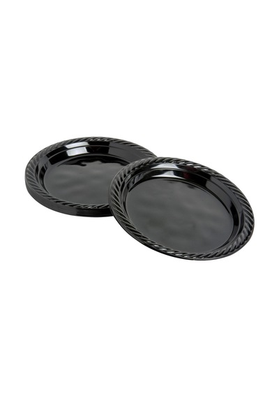 Roll-up Kullan At Renkli Siyah Parti Davet Plastik Tabak - 17 Cm. - 25 Adetlik Paket