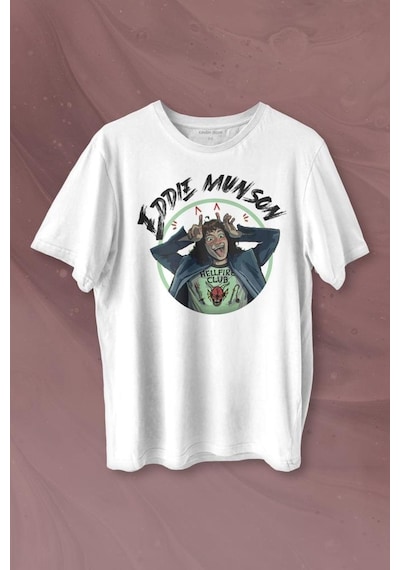Eddie Munson Stranger Things Sezon 4 Baskılı Tişört Unisex T-shirt 001
