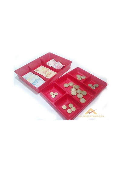 Kasa İçi Kullanışlı Para Kutusu 20x27cm Çift Üniteli 5 Bölme Çekmece İçi Bozuk Ve Kağıt Para Kutusu