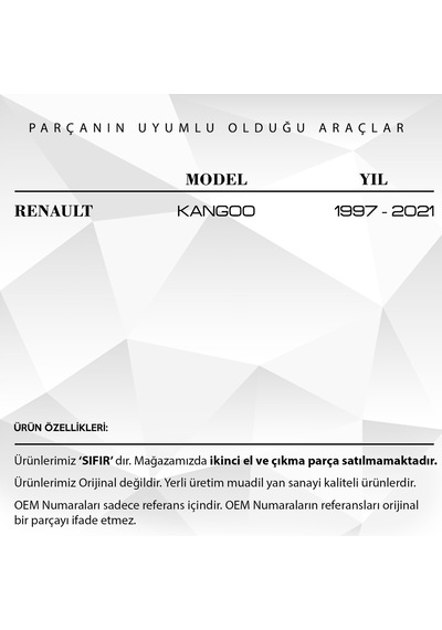 Renault Kangoo İçin Bagaj Kilit Karşılığı
