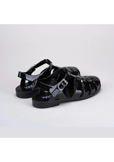 Igor Biarritz Brillo Kadın Siyah Rugan Sandalet S10258-002 Siyah