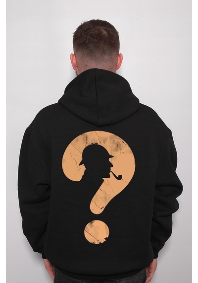Müfettiş Soru İşareti Araştırmacı Düşünceli Sweatshirt Unisex Kapüşonlu Hoodie 001