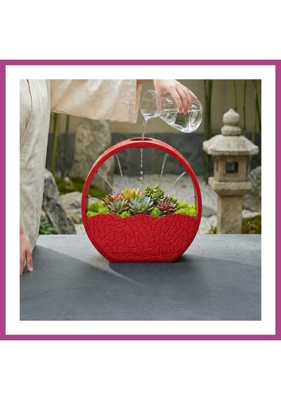Gees Global 3d Baskı Self-watering Planter - Kendi Kendini Sulayan Saksı-kırmızı Gbzs