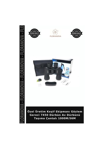 Özel Üretim Keşif Ekipmanı Gözlem Gereci 7x50 Dürbün Av Dürbünü Taşıma Çantalı 1000m/56m