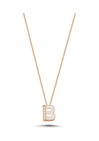 0,03 Karat Pırlantalı B Harf Kolye