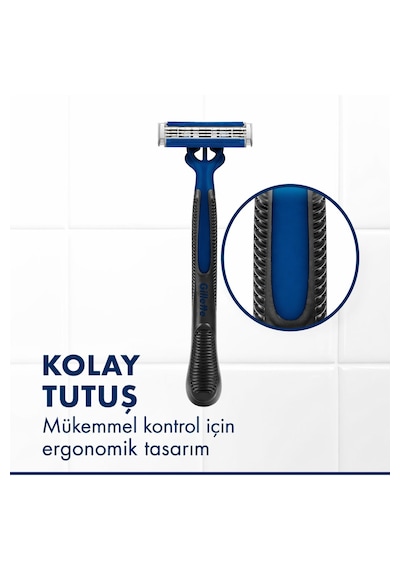 Gillette Blue3 Smooth Kullan At Tıraş Bıçağı 12 Adet, 3 Bıçaklı Erkek Tıraş Bıçağı
