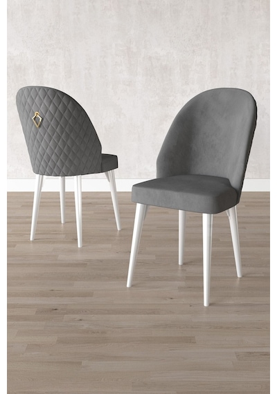 Milas Beyaz 80x132 Mdf Açılabilir Yemek Masası Takımı 4 Sandalye, 1 Bench Gri