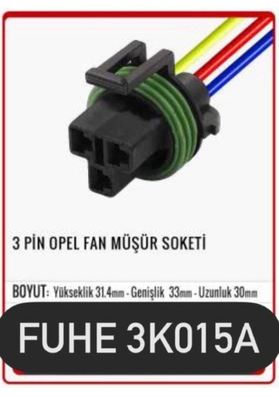 Fhe 3k015a 3 Pin Oto Elektrik Tesisat Soketi