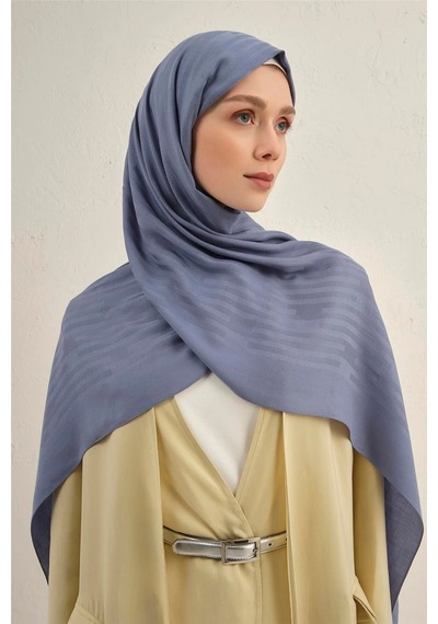 Armine Lyocell Viscon Stripes Desenli Şal 2 Mavi