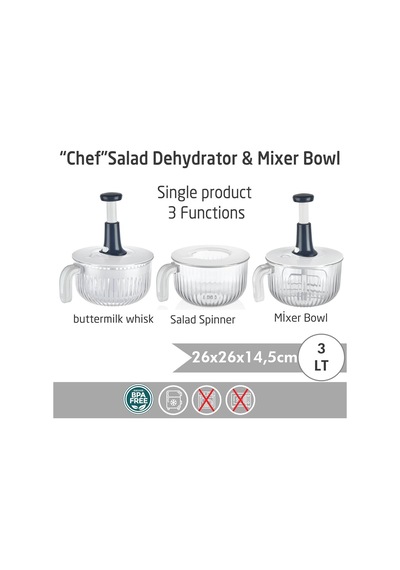 Vip Ahmet Chef Çok Amaçlı Mutfak Seti Mikser + Salata Kurutucu + Ayran Çırpıcı